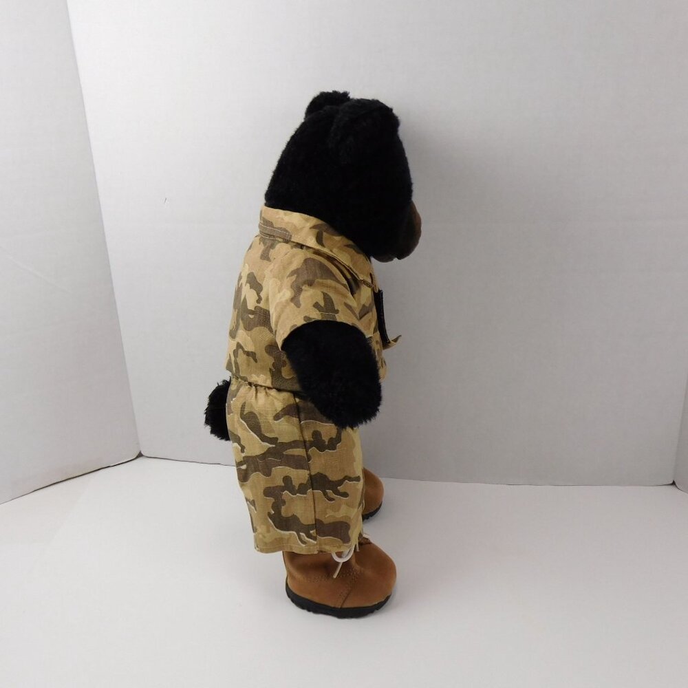 Black Bear W/Camo Clothes And Boots 16" Plush - Picture 3 of 7